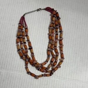 Elegant Beaded Necklace in Warm Tones